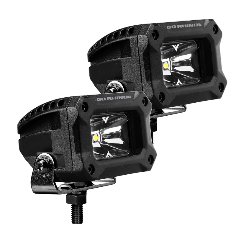 Go Rhino Xplor Bright Series Rectangle LED Spot Light Kit (Surface/Thread Stud Mnt) 3x2 - Blk (Pair)-thumbmail-4