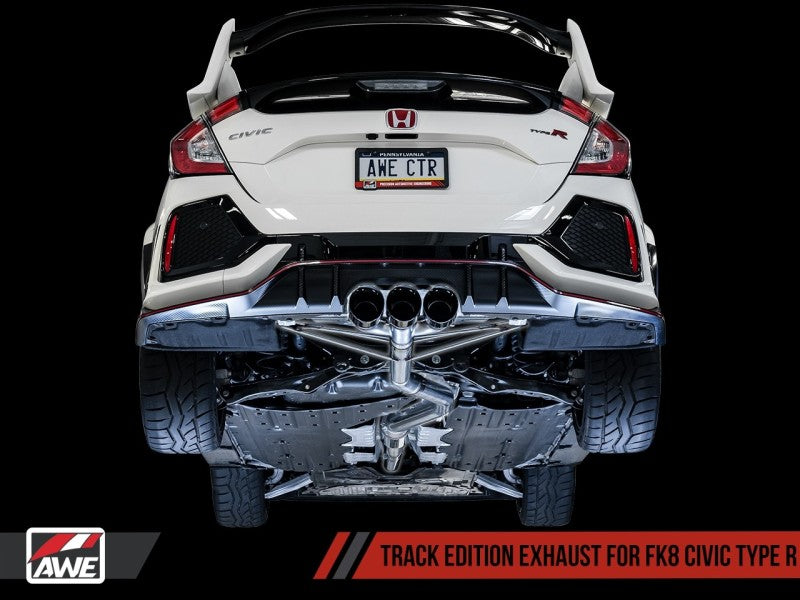 AWE Tuning 2017+ Honda Civic Type R Track Edition Exhaust w/Front Pipe & Triple Chrome Silver Tips-thumbmail-8