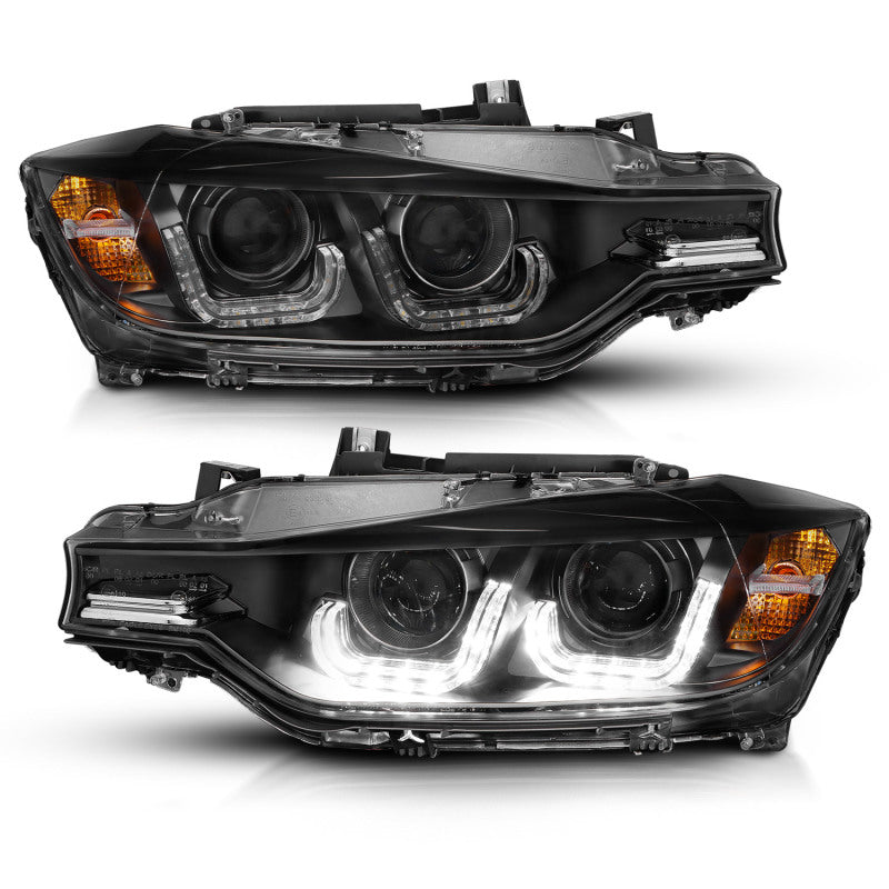 ANZO 2012-2015 BMW 3 Series Projector Headlights w/ U-Bar Black-thumbmail-14