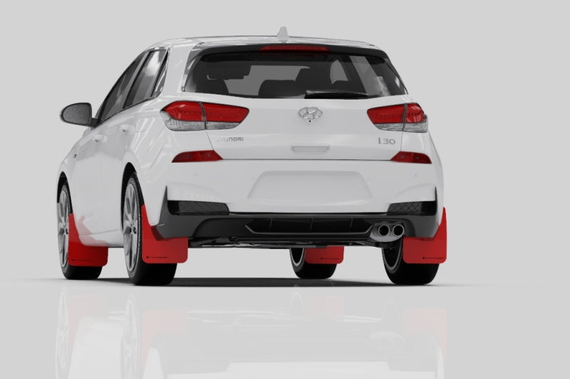 Rally Armor 19-21 Hyundai Elantra N Line Black UR Mud Flap w/ Performance Blue Logo-thumbmail-4