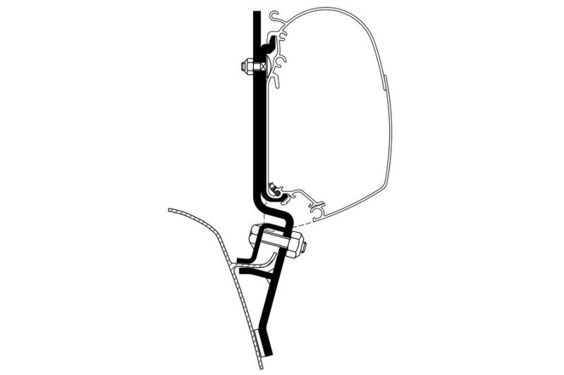 Thule HideAway Awning Wall Mount Adapter for VW T2 - Black/Silver-thumbmail-5