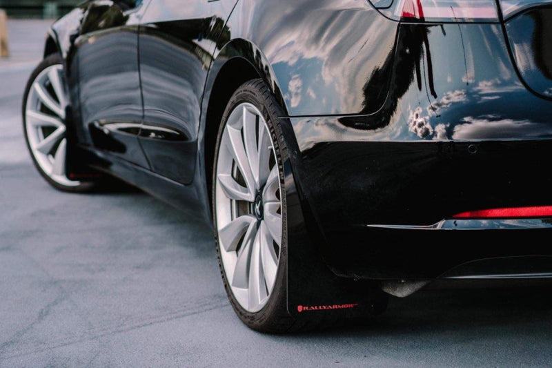 Rally Armor 17-22 Tesla Model 3 Black UR Mud Flap w/ Dark Grey Logo-thumbmail-4