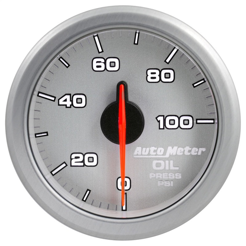 Autometer Airdrive 2-1/6in Oil Pressure Gauge 0-100 PSI - Silver-thumbmail-5