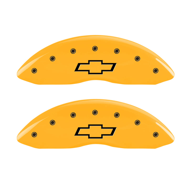 MGP 4 Caliper Covers Engraved Front & Rear Bowtie Yellow finish black ch-thumbmail-2