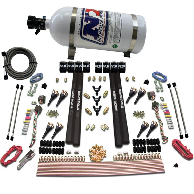 Nitrous Express SX2 Dual Stage 8 Solenoid /Gasoline Nitrous Kit (200-1200HP) w/10lb Bottle-thumbmail-2