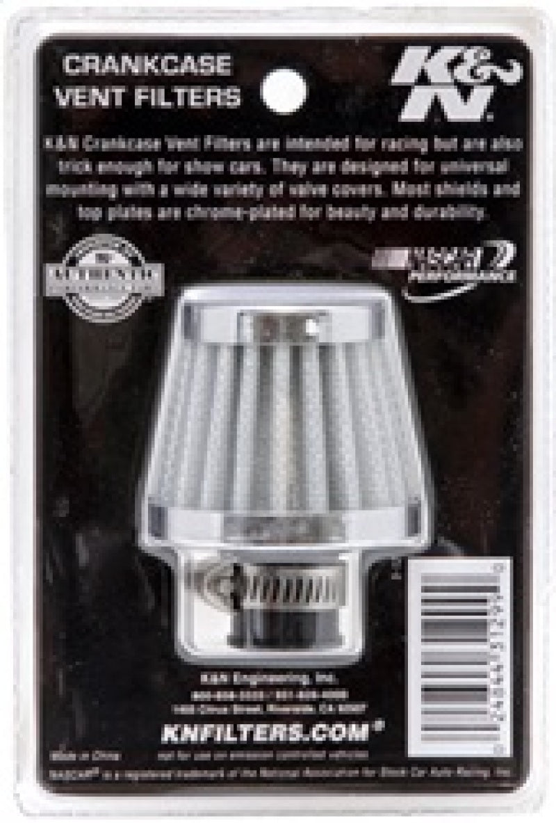K&N 2in Base OD x .375in Flange ID x 1.75in H Rubber Base Crankcase Vent Filter - White-thumbmail-11