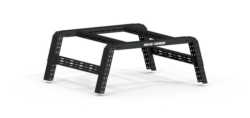 Road Armor Universal 5-1/2-6ft Bed TRECK Adj Bed Rack - Tex Blk (w/o Brackets)-thumbmail-1