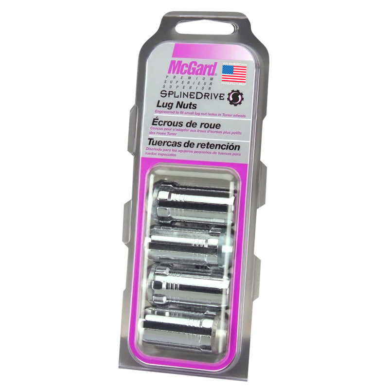 McGard SplineDrive Lug Nut (Cone Seat) 1/2-20 / 1.60in. Length (4-Pack) - Chrome (Req. Tool)-thumbmail-2