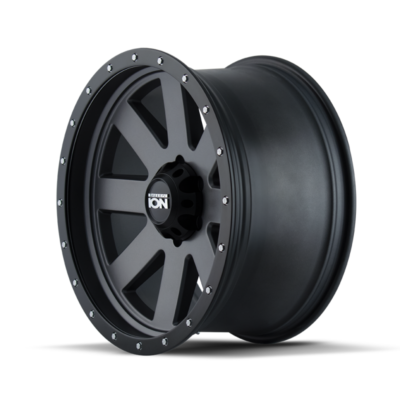 ION Type 134 18x10 / 5x139.7 BP / -19mm Offset / 108mm Hub Matte Gunmetal/Black Beadlock Wheel-thumbmail-3