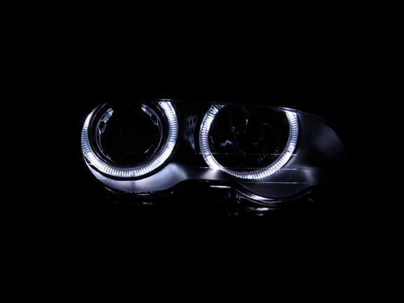ANZO 2000-2003 BMW 3 Series E46 Projector Headlights w/ Halo Black-thumbmail-7