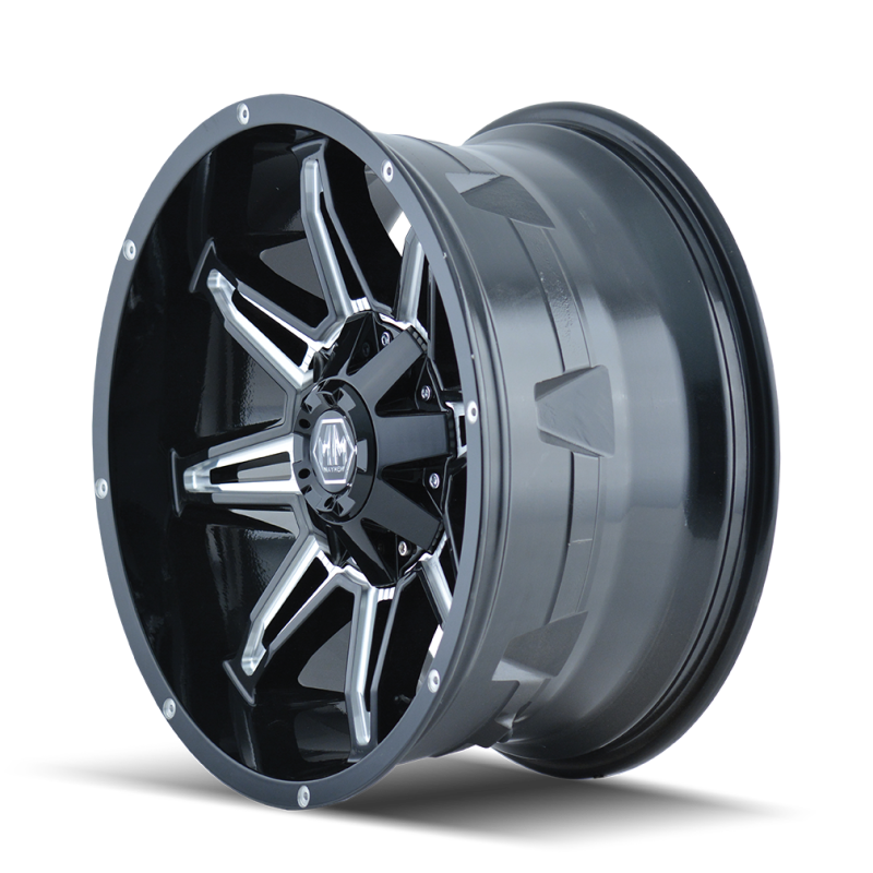 Mayhem 8090 Rampage 20x9 / 6x135 BP / 0mm Offset / 106mm Hub Black w/ Milled Spokes Wheel-thumbmail-2