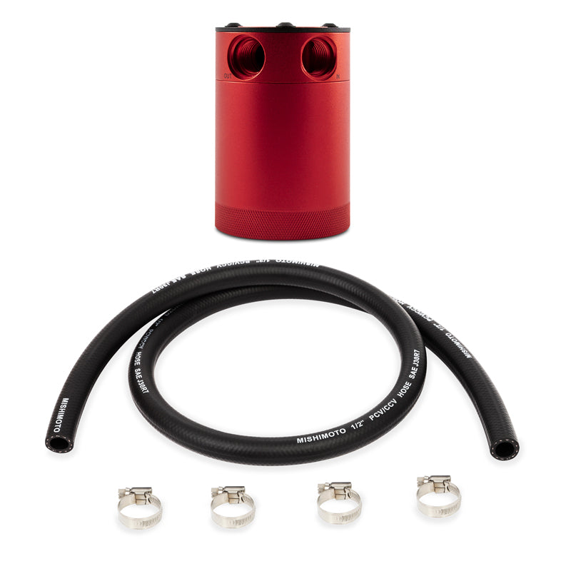 Mishimoto Compact Baffled Oil Catch Can - 2-Port - Red-thumbmail-4