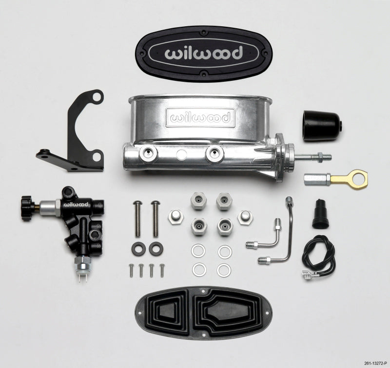 Wilwood HV Tandem M/C Kit w L/H Bracket & Prop Valve - 7/8in Bore Ball Burn.-W/Push-thumbmail-2