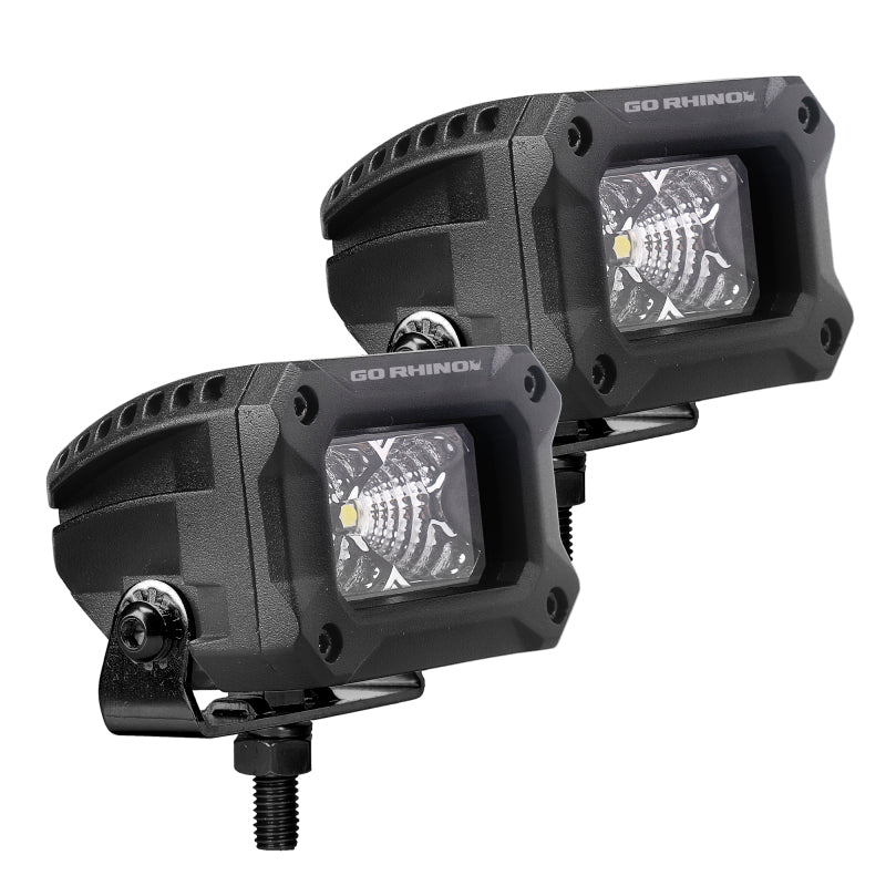 Go Rhino Xplor Bright Series Rectangle LED Flood Light Kit (Surface/Thread Std Mnt) 3x2 - Blk (Pair)-thumbmail-4