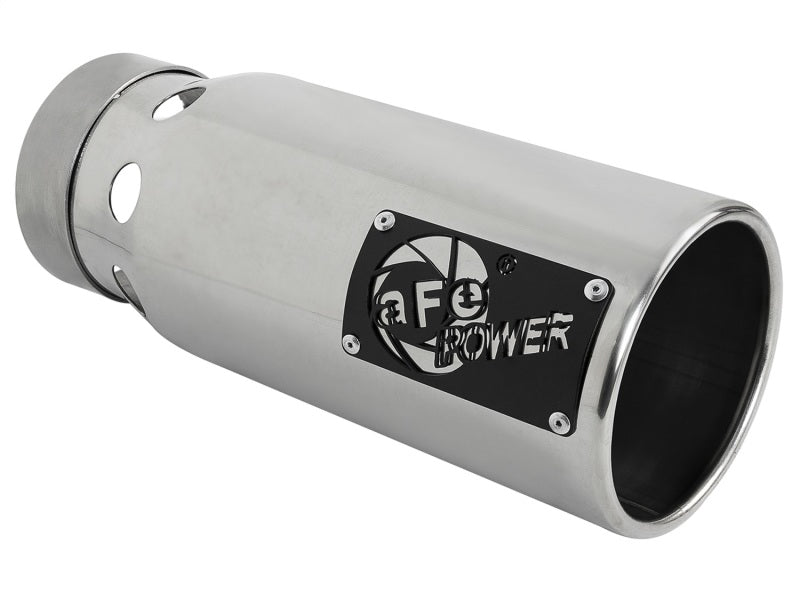 aFe SATURN 4S 4in SS Intercooled Exhaust Tip - Polished 4in In x 5in Out x 12in L Bolt-On-thumbmail-1