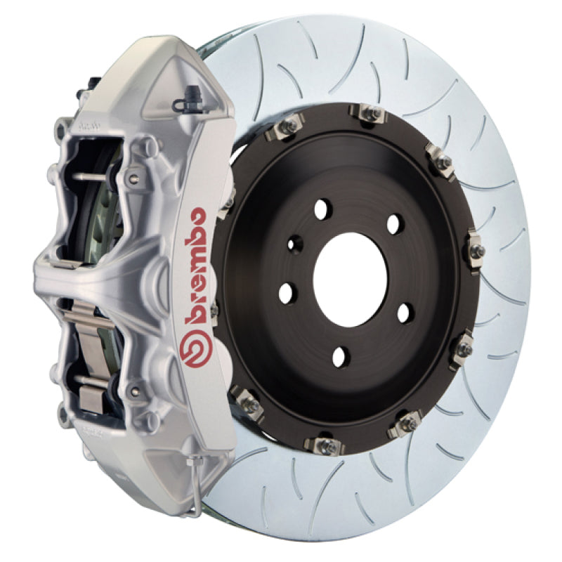 Brembo 15-19 Macan Turbo Front GT BBK 6 Piston Cast 405x34 2pc Rotor Slotted Type3-Silver-thumbmail-1