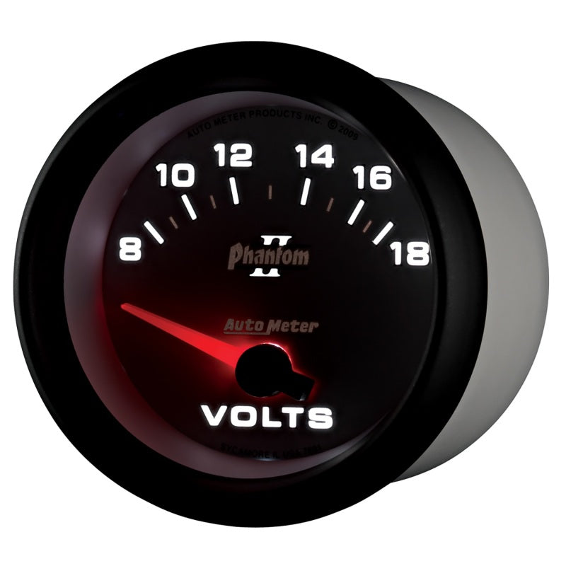 Autometer Phantom II 2-5/8in 18V Electric Voltmeter Gauge-thumbmail-4