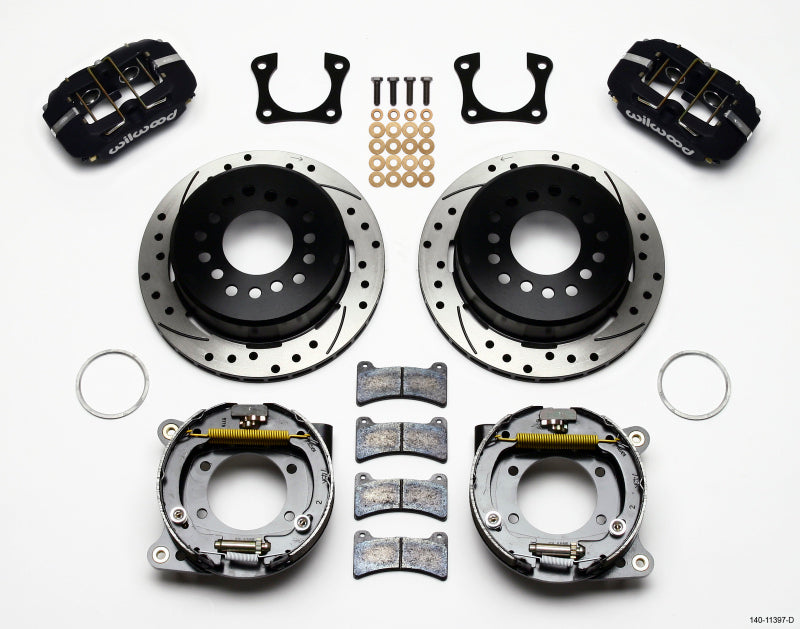 Wilwood Dynapro Low-Profile 11.00in P-Brake Kit Drilled 58-64 Olds/Pontiac Ends 2.81in Offset-thumbmail-1