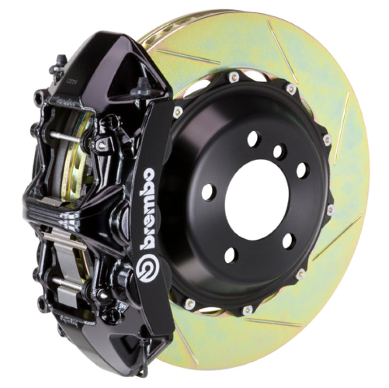 Brembo 05-11 997 C2S/997 C2 GTS Front GT BBK 6 Piston Cast 380x32 2pc Rotor Slotted Type1-Black-thumbmail-1