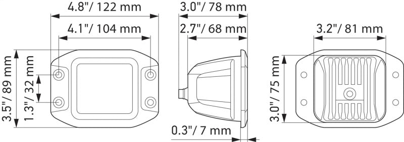 Hella Universal Black Magic 3.2in L.E.D. Cube Kit - Flood Beam (Flush Mount)-thumbmail-10