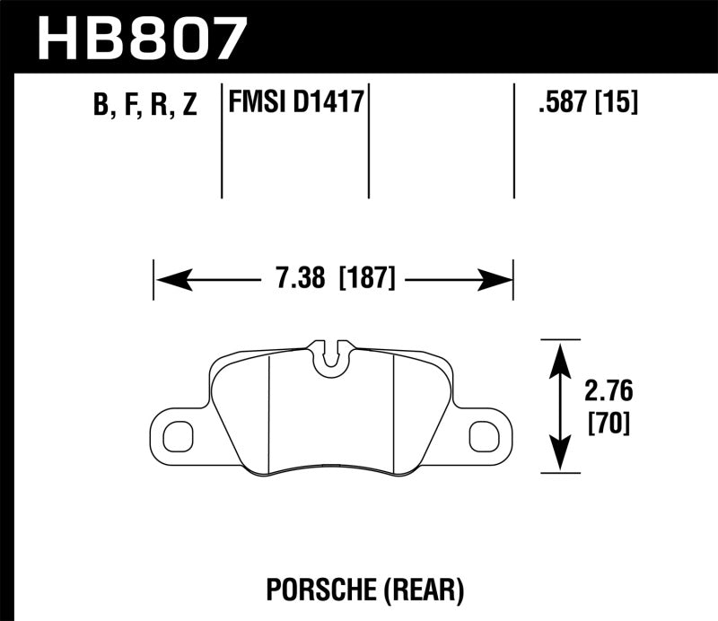 Hawk 2014 Porsche 911 HPS 5.0 Rear Brake Pads-thumbmail-4