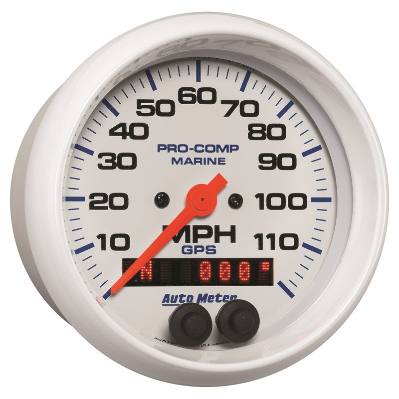 Autometer Gauge GPS Speedometer 3-3/8in 120 MPH Marine White Gauge-thumbmail-2