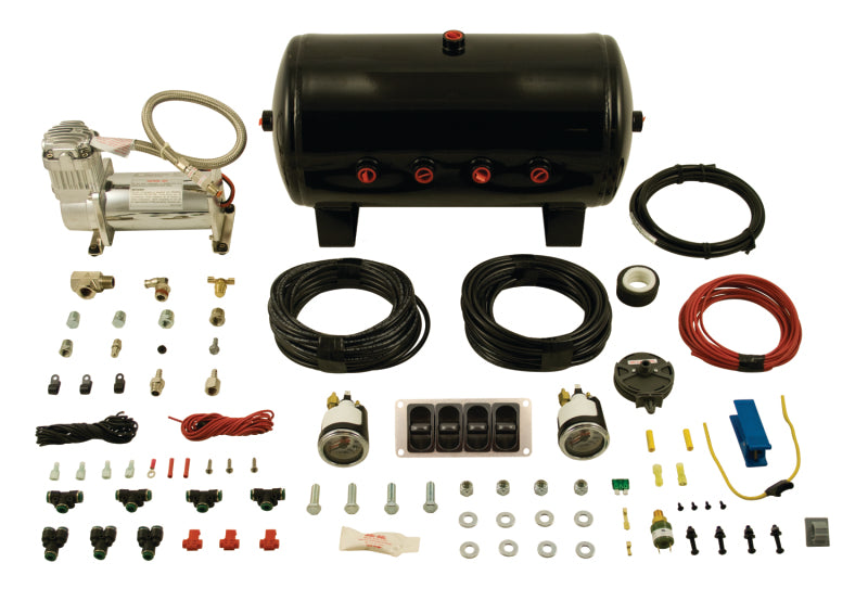 Air Lift 4-Way Manual Control System 100% Duty 1/4in Line 4 Gal. Tank.-thumbmail-3