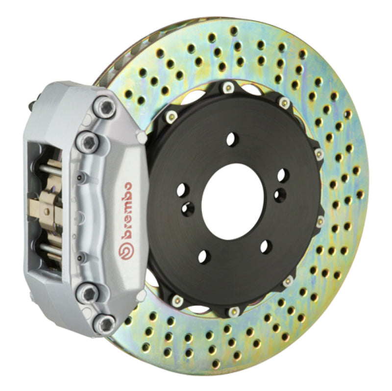 Brembo 01-07 C-Class Rear GT BBK 4 Piston Cast 2pc 328x28 2pc Rotor Drilled-Black-thumbmail-1