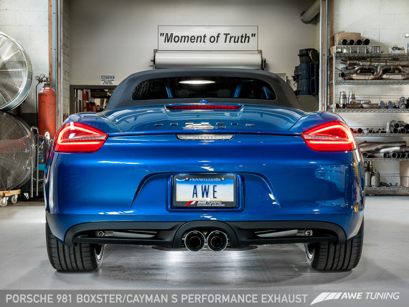AWE Tuning Porsche 981 Performance Exhaust System - w/Diamond Black Tips-thumbmail-7