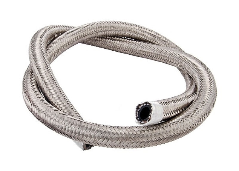 Torque Solution Stainless Steel Braided Rubber Hose -8AN 10ft (0.44in ID)-thumbmail-1