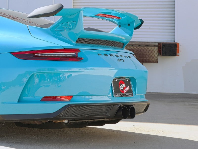 afe 14-16 Porsche 911 GT3 991.1 H6 3.8L MACH Force-Xp 304 SS Cat-Back Exhaust System w/ Black Tips-thumbmail-2