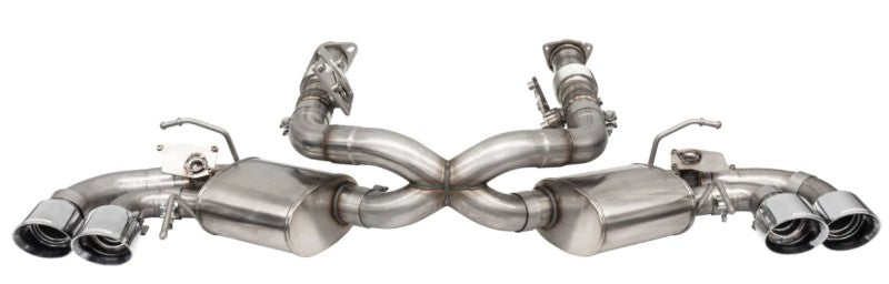 Corsa 2020 Corvette C8 3in Valved Cat-Back 4.5in Pol Quad Tips - Fits Factory Perf Exhaust w/ AFM-thumbmail-5