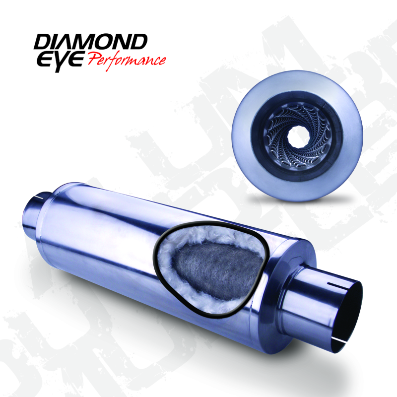 Diamond Eye MFLR 4inID SGL IN/SGL OUT 7inDIA X 24in BODY 30in LENGTH LOUVERED SLOTTED ENDS 409 SS-thumbmail-2