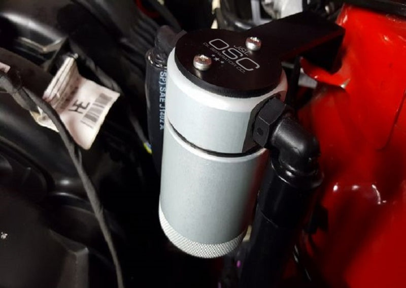 J&L 2015-2022 Ford Mustang EcoBoost Driver Side Oil Separator 3.0 - Clear Anodized-thumbmail-2