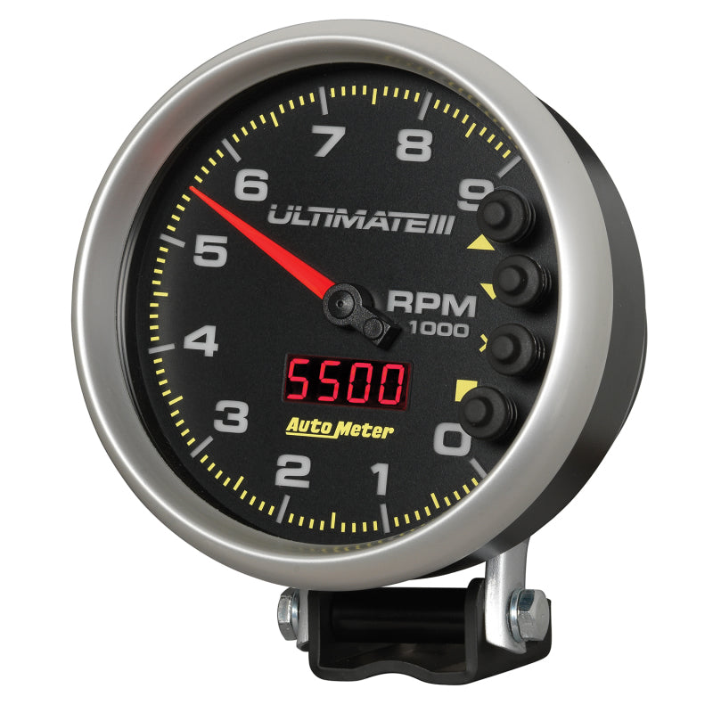 Autometer 5 inch Ultimate III Playback Tachometer 9000 RPM - Black-thumbmail-5