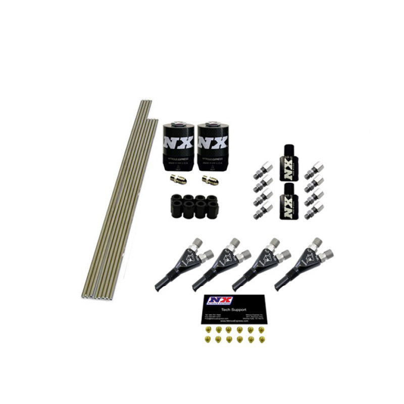 Nitrous Express 4 Cyl Shark Plumb Kit w/2 Solenoids & 75HP Jets Incl Hardware-thumbmail-2