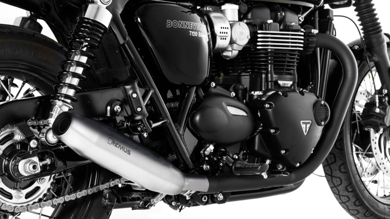 Remus 2016 Triumph Bonneville T120/T120 Black (Euro 4) Tapered Chrome Slip On - Left Side-thumbmail-1
