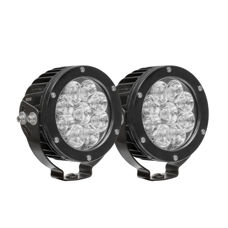 Westin Axis LED Auxiliary Light 4.75 inch Round Spot w/3W Osram (Set of 2) - Black-thumbmail-2