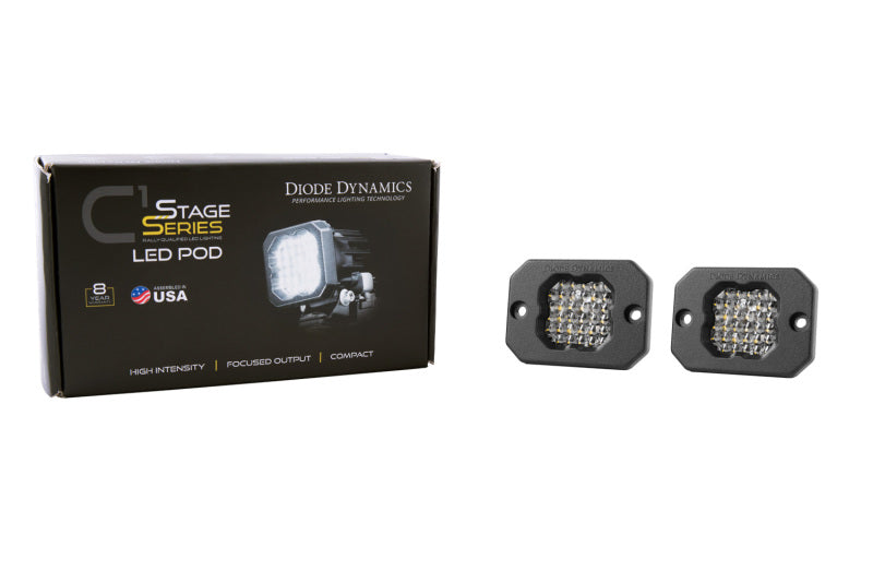 Diode Dynamics Stage Series C1 LED Pod Sport - White Flood Flush RBL (Pair)-thumbmail-5