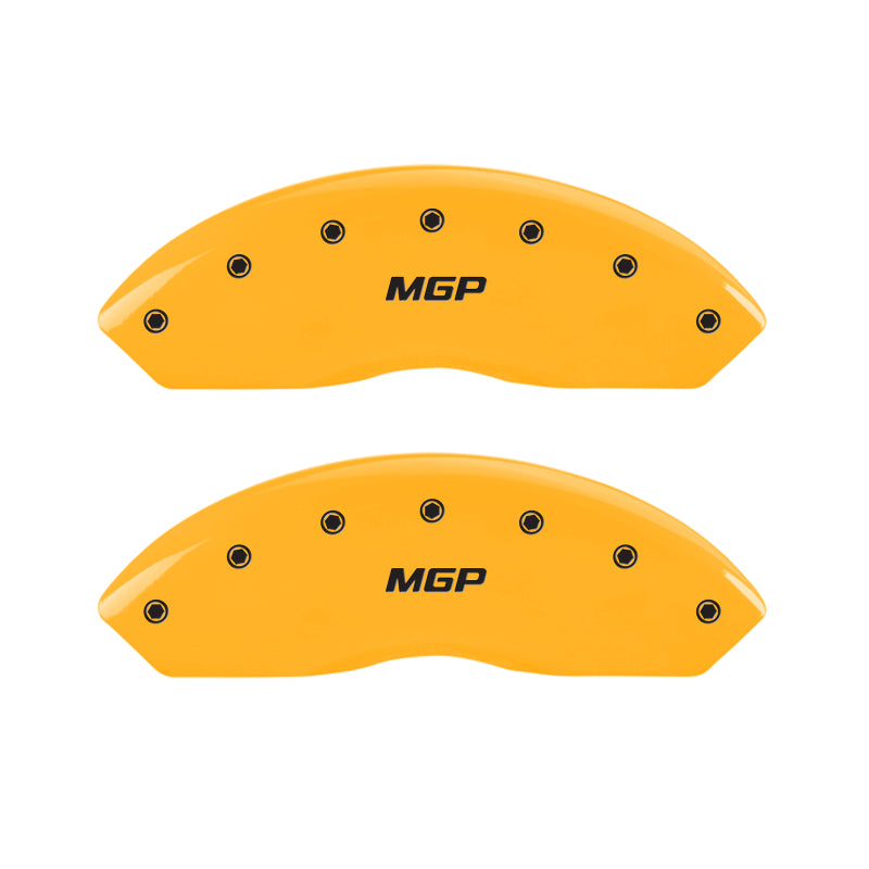 MGP 4 Caliper Covers Engraved Front & Rear MGP Yellow Finish Black Char 2003 Honda Accord-thumbmail-1