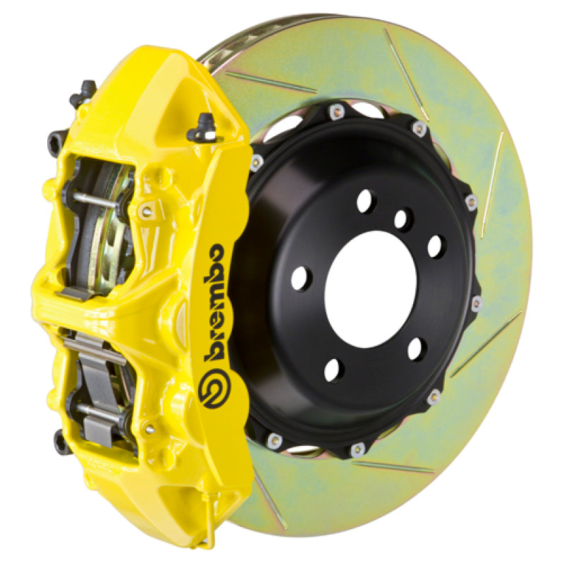 Brembo 07-15 TT 2.0T Front GT BBK 6 Piston Cast 355x32 2pc Rotor Slotted Type-1- Yellow-thumbmail-1