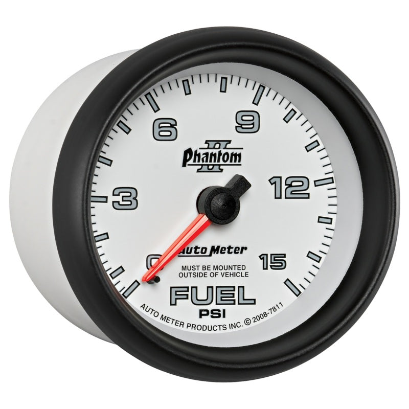 Autometer Phantom II 2-5/8in 0-15PSI Mechanical Fuel Pressure Gauge-thumbmail-4