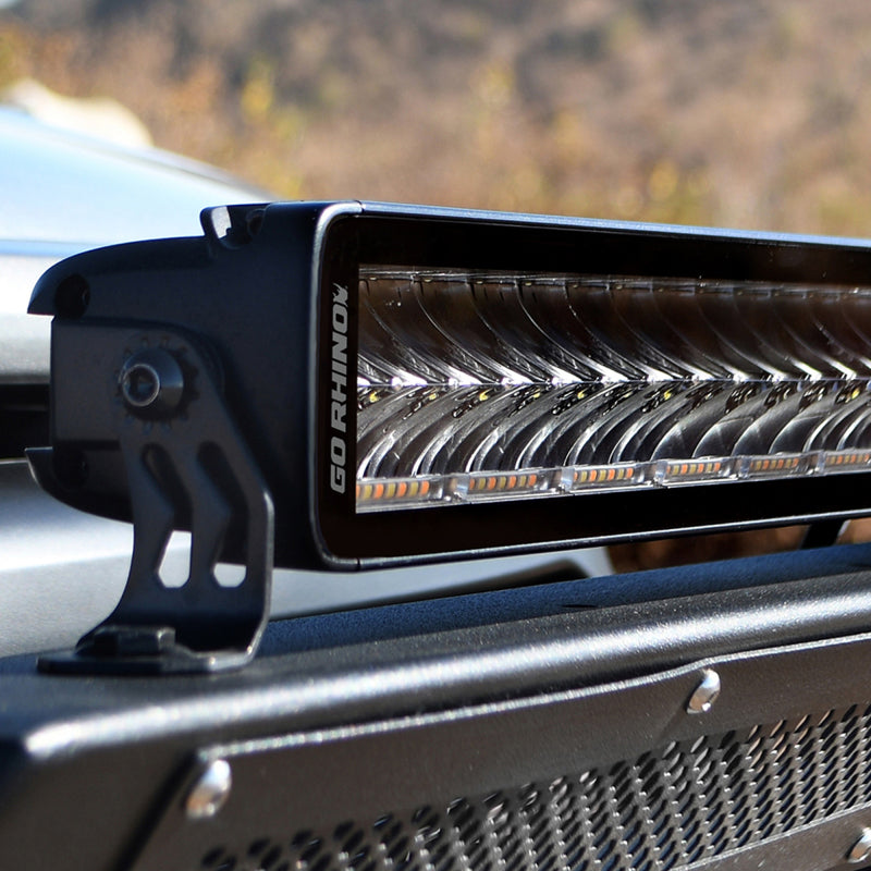 Go Rhino Xplor Blackout Combo Series Dbl Row LED Light Bar w/Amber (Side/Track Mount) 40in. - Blk-thumbmail-3