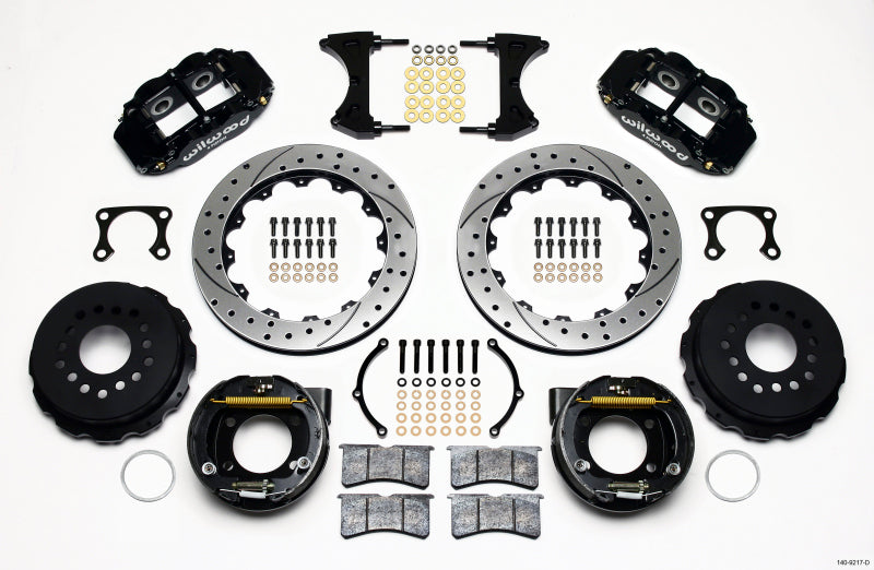 Wilwood Narrow Superlite 4R Rear P-Brk Kit 12.88in Drilled Big Ford Old Style 2.36in Offset-thumbmail-1