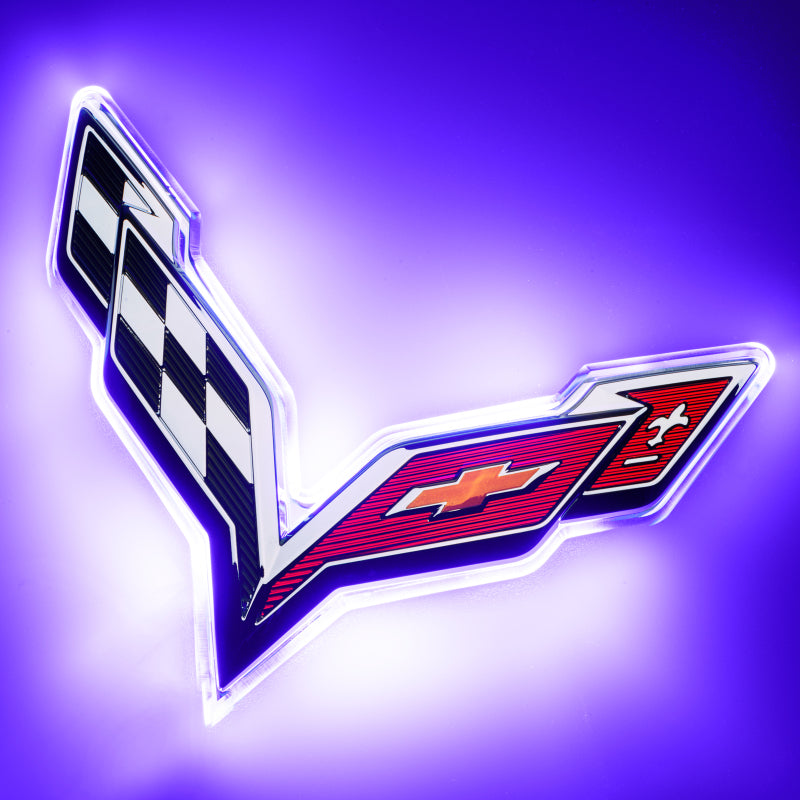 Oracle Corvette C7 Rear Illuminated Emblem - Dual Intensity - UV/Purple-thumbmail-6
