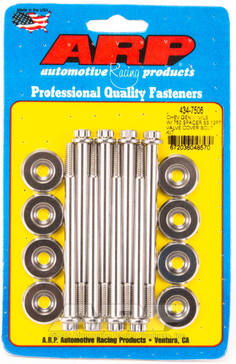 ARP Small Block Chevy GENIII/IV LS Series .750 Spacer 12pt Valve Cover Bolt Kit - Stainless Steel-thumbmail-1