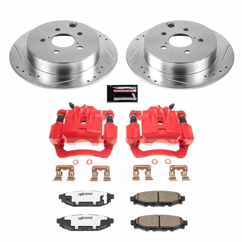 Power Stop 16-19 Subaru Crosstrek Rear Z26 Street Warrior Brake Kit w/Calipers-thumbmail-1