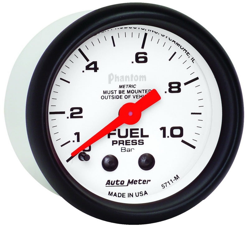 Autometer Phantom 2-1/16in 0-1.0 Bar Mechanical Fuel Pressure Gauge-thumbmail-3