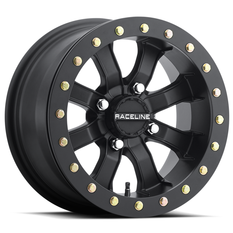 Raceline A71B Mamba 14x7in / 4x156 BP / 30mm Offset / 132.5mm Bore - Satin Black Beadlock Wheel-thumbmail-1
