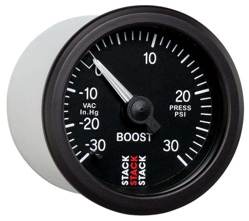 Autometer 52mm Stack Instruments -30INHG to +30PSI Mechanical Boost Gauge - Black-thumbmail-5